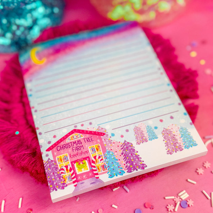 Christmas Tree Farm Bookshop Notepad 4.25" x 5.5"