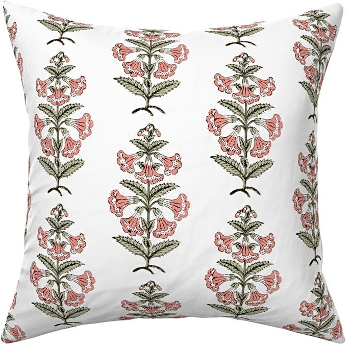 16x16 / Peachy Pink with Light Sage Leaves