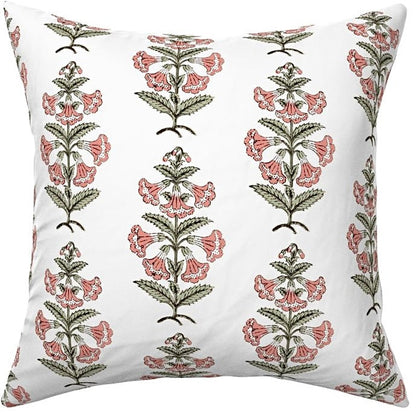 16x16 / Peachy Pink with Light Sage Leaves
