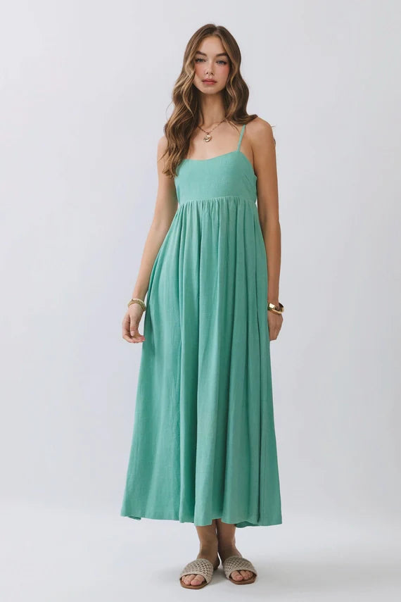 Low Back Tie Midi Dress