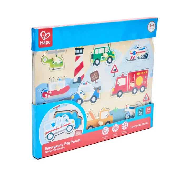 Emergency Vehicles Peg Puzzle