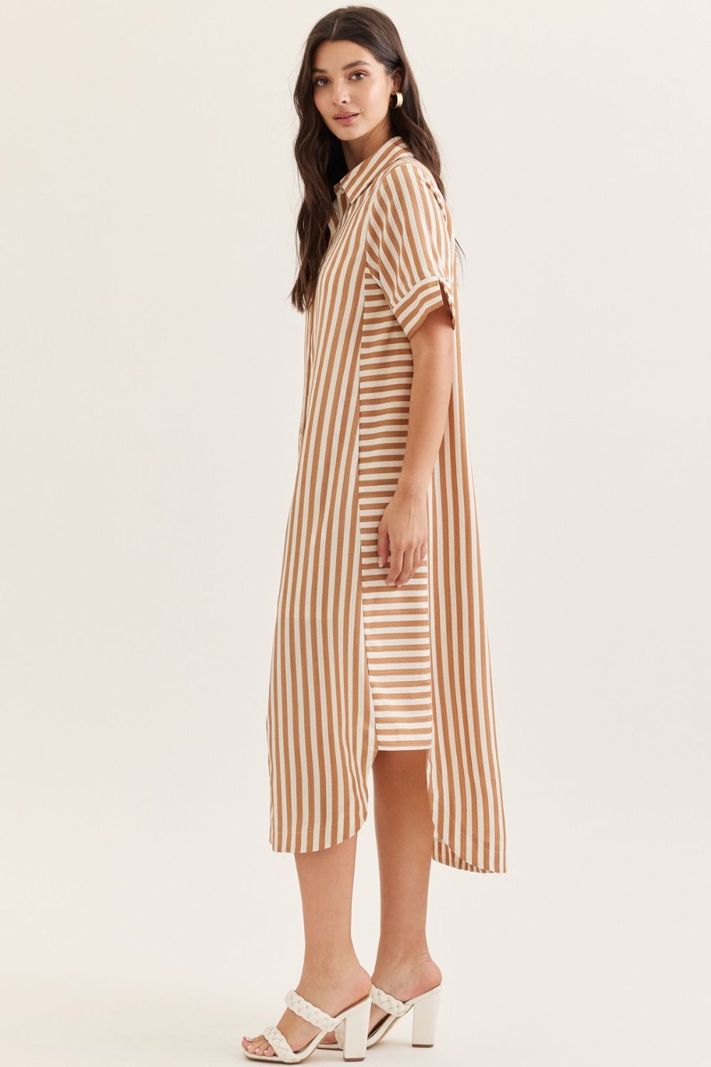 Rounded Shirttail Hem Dress