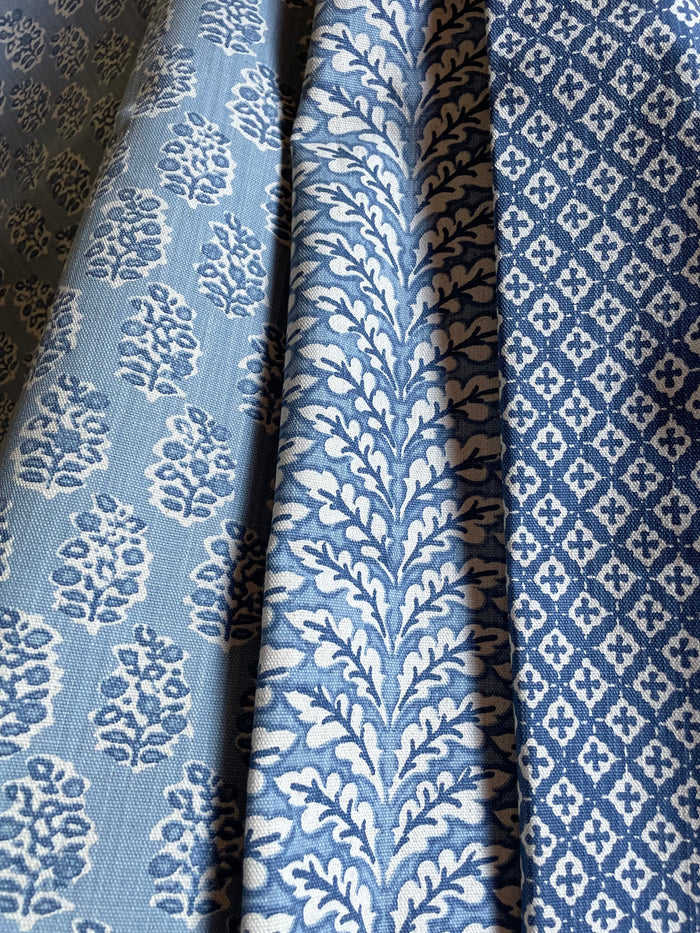 Florentia Azure Bleu Home Decor Fabric / Cotton Upholstery Fabric / Medium weight fabric / Upholstery Fabric - Annabel Bleu