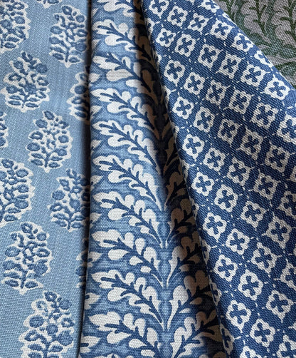 Florentia Azure Bleu Home Decor Fabric / Cotton Upholstery Fabric / Medium weight fabric / Upholstery Fabric - Annabel Bleu