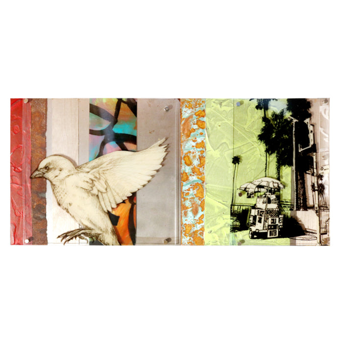 Flying Sparrow and Beach Vendor