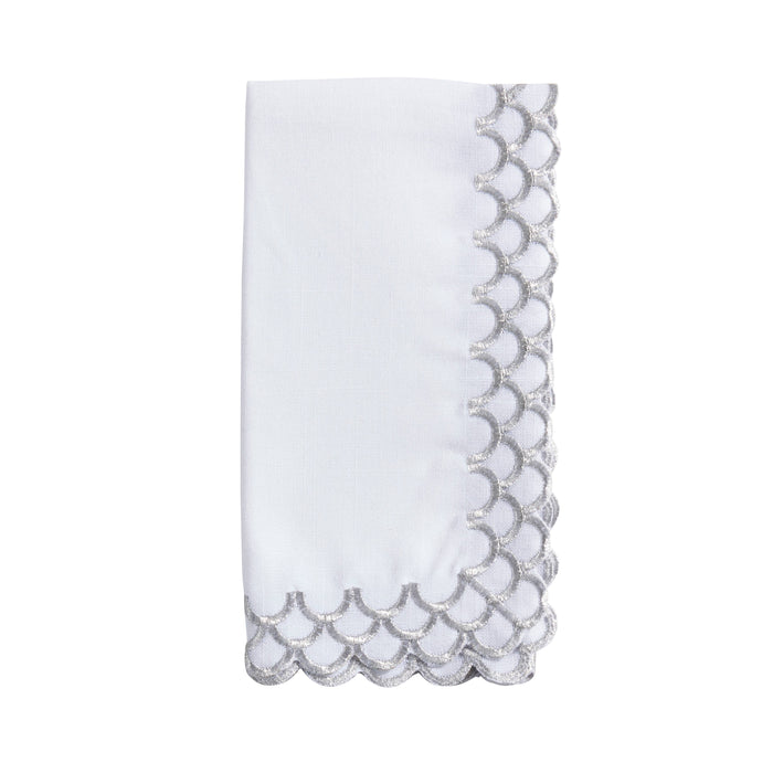 Gold Scalloped Edge Embroidered Napkin - Set of 4