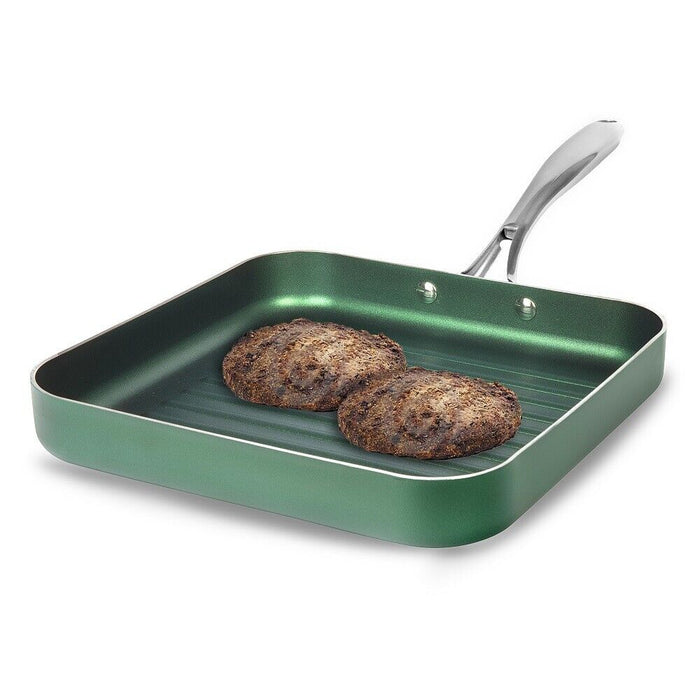 Granitestone Diamond Green 10.5" Non-Stick Square Aluminum Grill