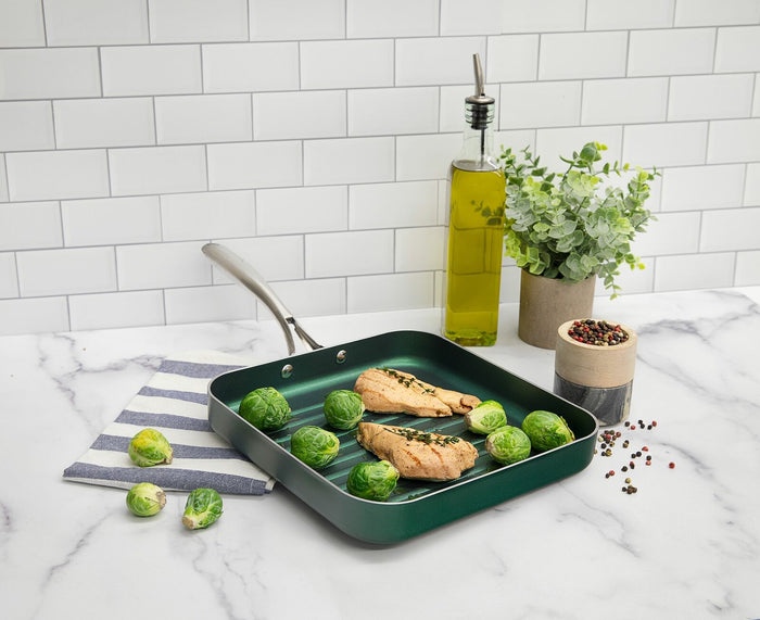 Granitestone Diamond Green 10.5" Non-Stick Square Aluminum Grill