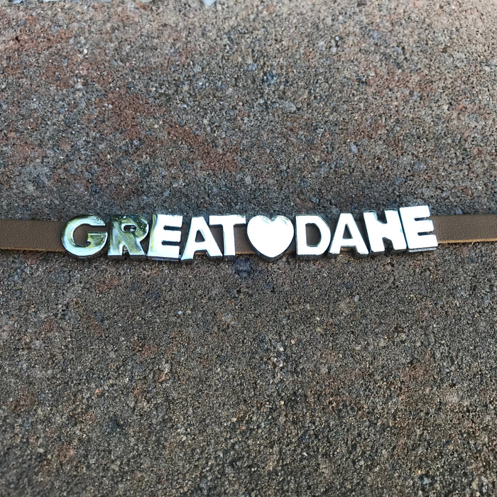 "GREAT DANE" charm/friendship bracelet - 7.5 inches