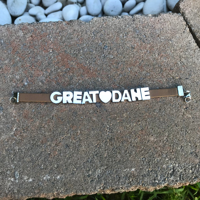 "GREAT DANE" charm/friendship bracelet - 7.5 inches