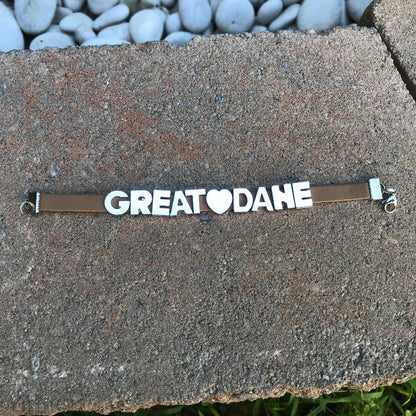 "GREAT DANE" charm/friendship bracelet - 7.5 inches