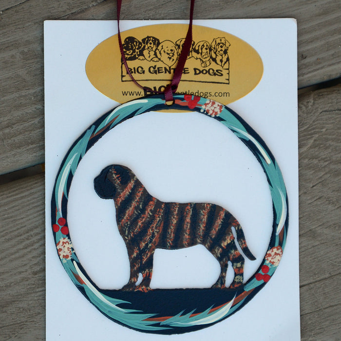 Hand Painted Mastiff Metal Ornament - Brindle