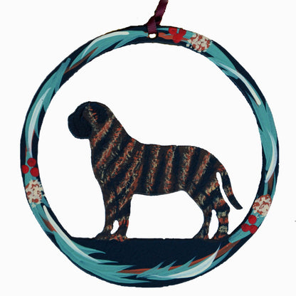 Hand Painted Mastiff Metal Ornament - Brindle