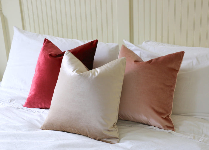 Hazel: A Cream Velvet Pillow Cover - Annabel Bleu