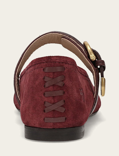 Heather Buckle Mary Jane - Garnet - Back