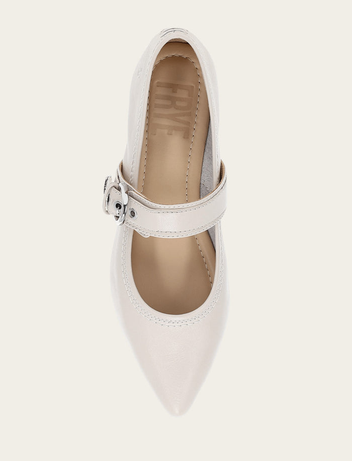 Heather Buckle Mary Jane - Ivory - Top Down