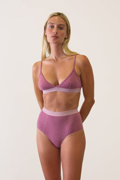Hi Brief in Organic Cotton Rib - Dusty Mauve Stone.kin