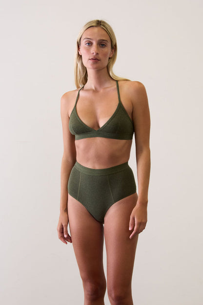 HI Brief in Organic Cotton Rib - Forest Stone.kin