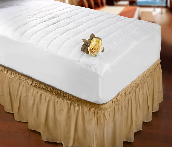 Home Details Antibacterial Quilted Twin Mattress Bed Cover, White