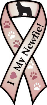 I Love my Newfie - Ribbon Magnet/Pink