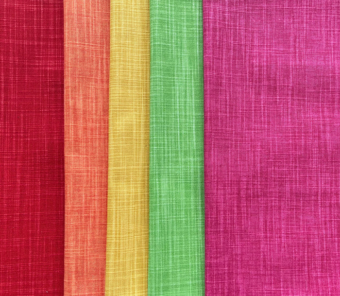 Linen Textured Cotton Solid Pillow Cover / Rainbow Brights - Annabel Bleu
