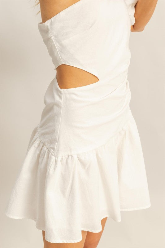 Flirty Moment One Shoulder Cutout Mini Dress