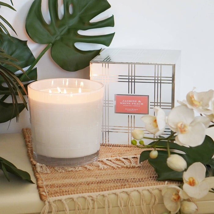 Jasmine & White Peach 5-Wick 80 oz Luxe Candle