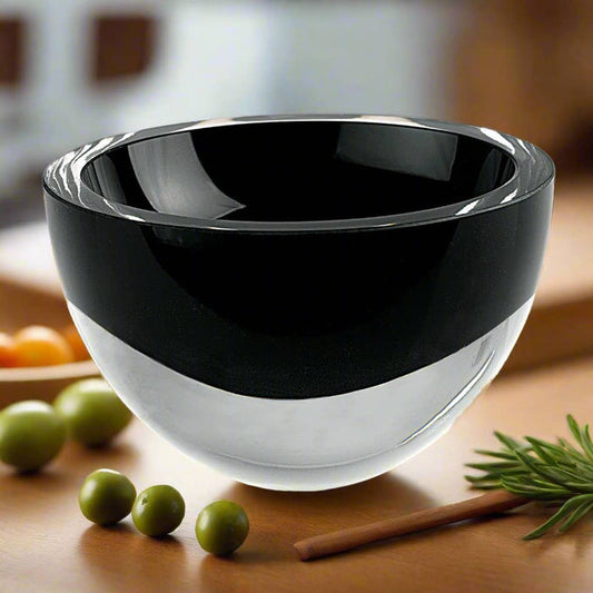 Jet Black Penelope Mouth Blown - Bowl