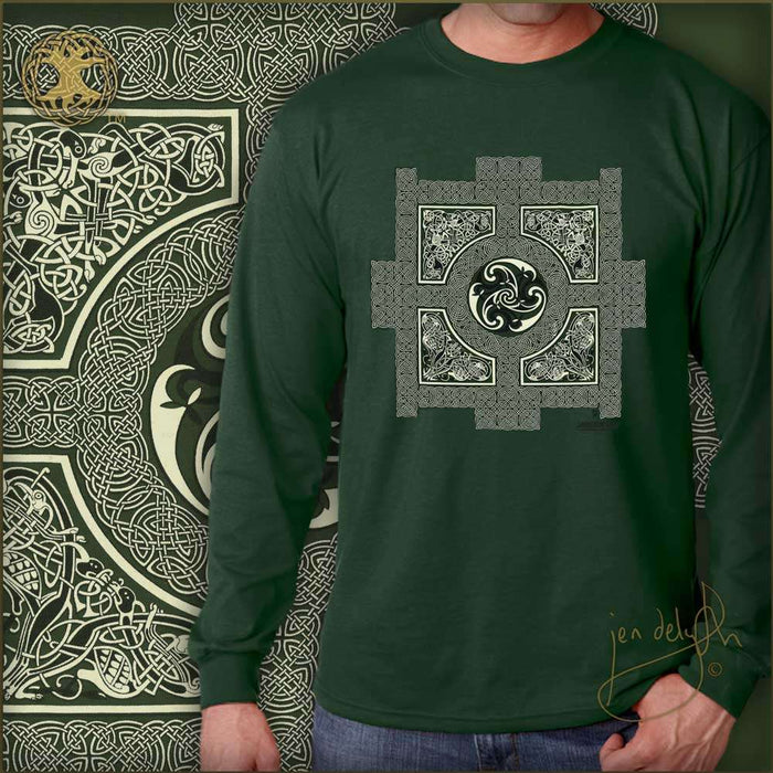 Keltic T-Shirt - Lindisfarne Cross Long Sleeved