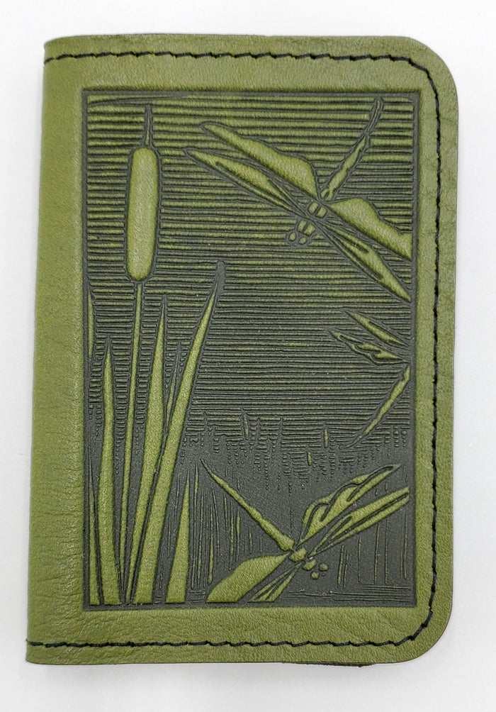 Leather Cardholder - Dragonflies