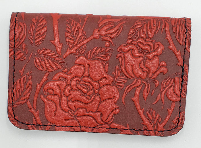 Leather Cardholder - Roses