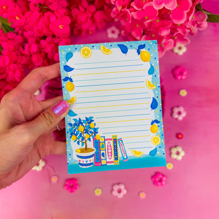 Lemon Book Stack Notepad 4.25" x 5.5"