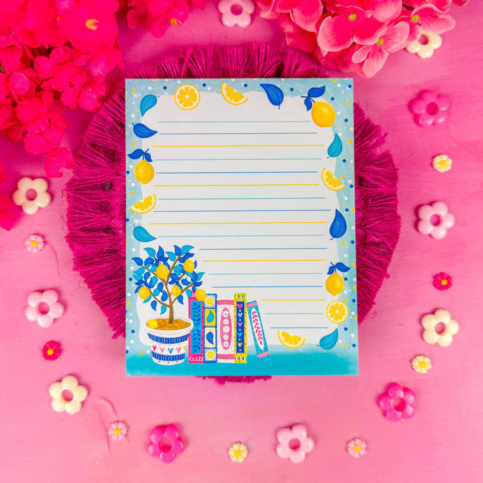 Lemon Book Stack Notepad 4.25" x 5.5"