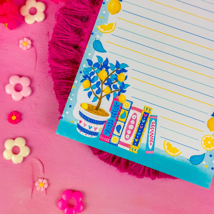 Lemon Book Stack Notepad 4.25" x 5.5"
