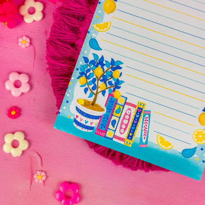 Lemon Book Stack Notepad 4.25" x 5.5"