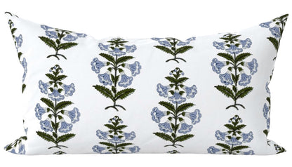 12x18 Lumbar / Light Blue with Green Leaves