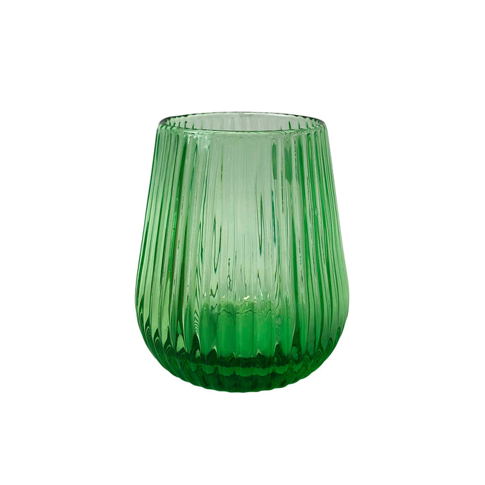 LINE COLORED GLASS GREEN - Set of 6