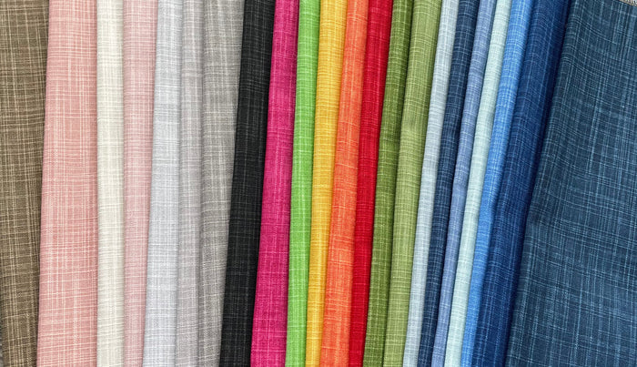 Linen Textured Cotton Solid Pillow Cover / Rainbow Brights - Annabel Bleu