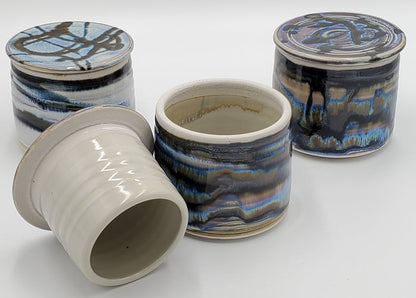 Liscom Hill Pottery - Black and Blue French Butter Dish