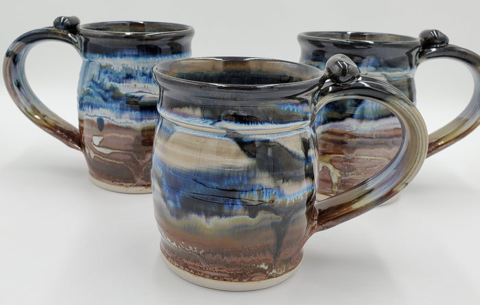 Liscom Hill Pottery - Black and Blue Landscape Mug