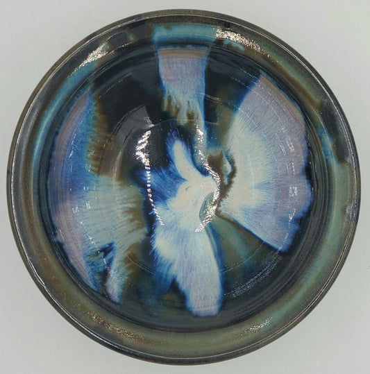 Liscom Hill Pottery - Black and Blue Lip-Edge Cereal Bowl
