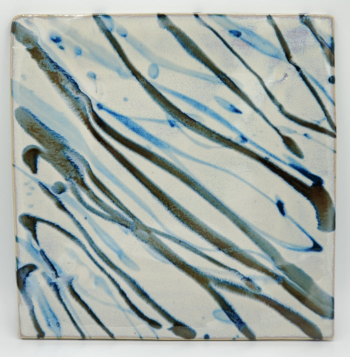Liscom Hill Pottery - Black and Blue Square Plate