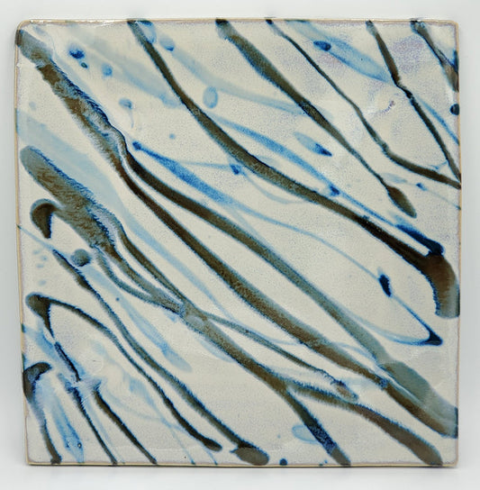 Liscom Hill Pottery - Black and Blue Square Plate