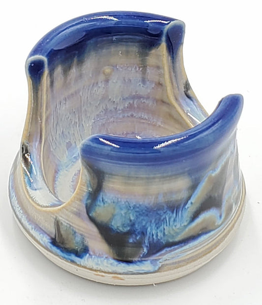 Liscom Hill Pottery - Black and Blue with Cobalt Sponge Holder