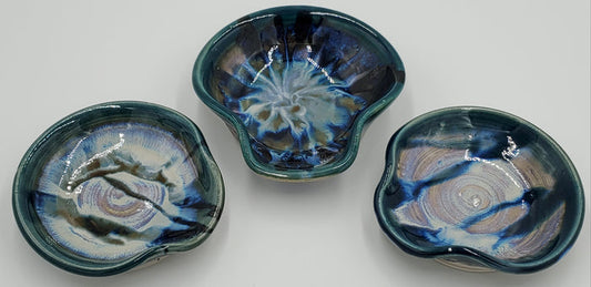 Liscom Hill Pottery - Black and Blue with Teal Spoon Rest