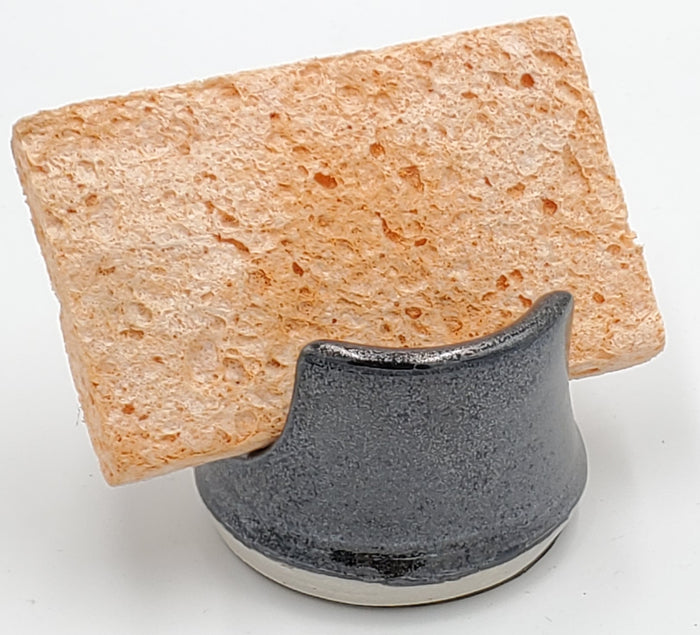 Liscom Hill Pottery - Metallic Black Sponge Holder