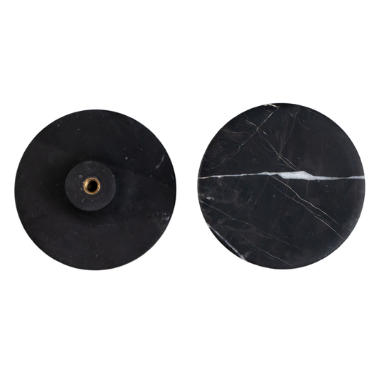 Luna Matte Black Marble Pull Door Handle Set - Small