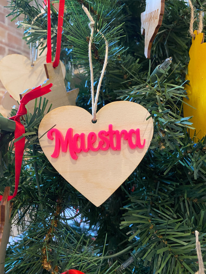 Maestra Heart Ornament