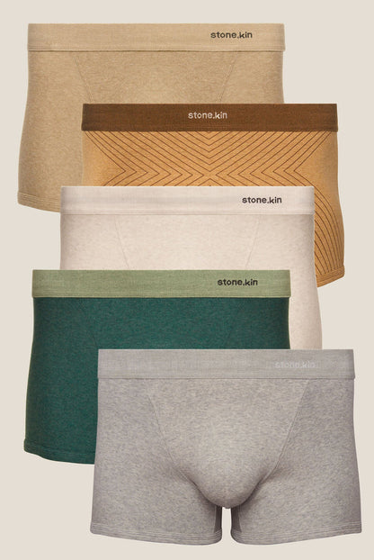 Men’s Organic Cotton Boxer Brief - 5 Pack Stone.kin