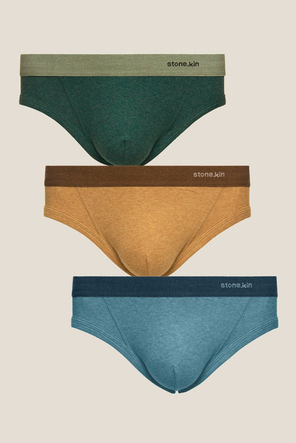 Brief - 3 Pack - Teal/Sage, Camel/Brown, Lake/Indigo Stone.kin